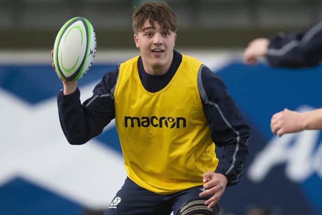 Sam Derrick, pictured training with Scotland's under-20s at Edinburgh's Oriam in January 2023, will be in Southern Knights' last Fosroc Super Series Sprint squad (Photo by Ross MacDonald/SNS Group/SRU)