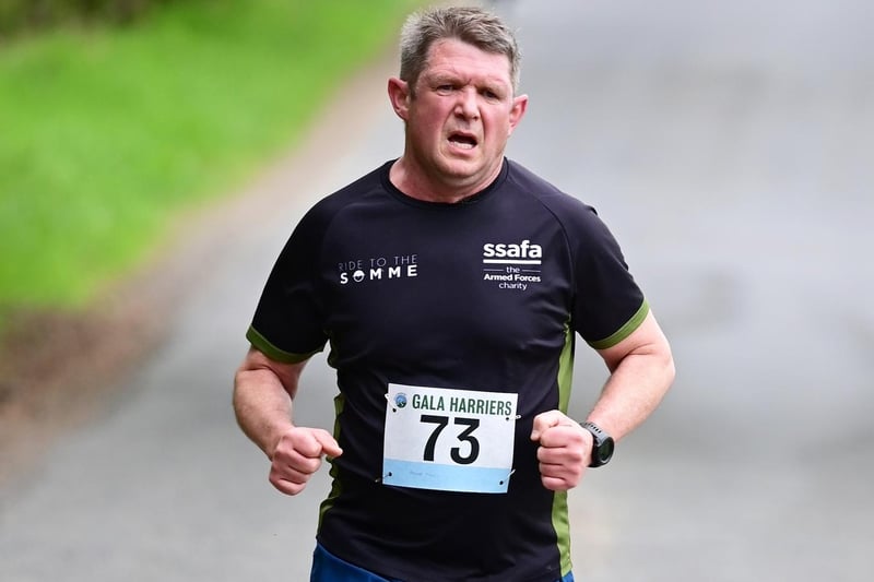 Donald Francis won Gala Harriers’ 2023 Hollybush road 10km race in a handicap time of 55:44, having clocked an actual time of 47:44