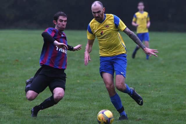 Ancrum in possession during their 5-2 loss at home to Highfields United on Saturday (Photo: Steve Cox)
