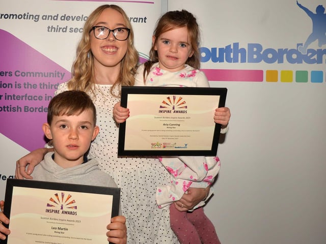 Leo Martin and Aria Canning were presented certificates from Laura Jo Forsyth.