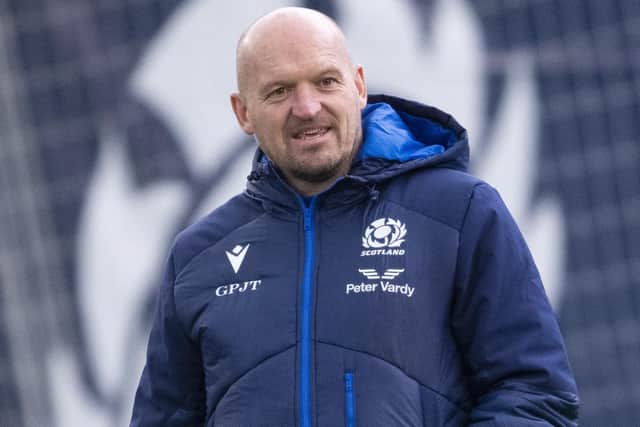 Scotland rugby head coach Gregor Townsend during a training session at the Oriam in Edinburgh in March (Photo by Ross MacDonald/SNS Group/SRU)