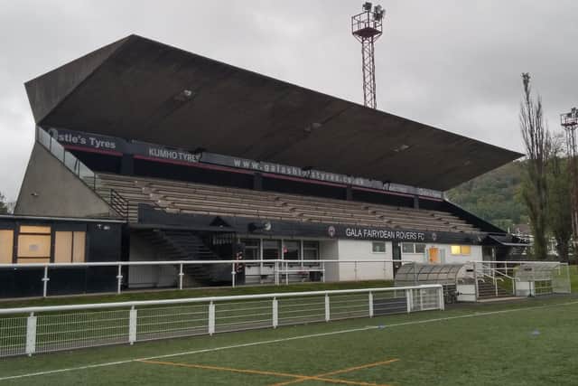 Gala Fairydean Rovers' main stand, opened in 1964 but shut for the last two seasons (Photo: Scottish Borders Council)
