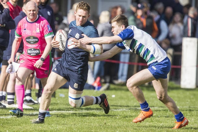 Andrew Grant-Suttie on the charge for Selkirk at Langholm Sevens