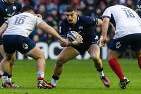 Scotland's Cameron Redpath going up against Julien Marchand and Dorian Aldegheri during his side's 20-16 Six Nations loss to France at Edinburgh's Murrayfield Stadium on Saturday, February 10 (Photo by Craig Williamson/SNS Group/SRU)