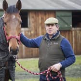 Kelso racehorse trainer Sandy Thomson with Sirwilliamwallace, one of six winners for his Lambden stables so far this month (Pic: Bill McBurnie)