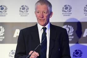 Scottish Rugby board chairman John Jeffrey during the union's 2022 annual meeting last August at Edinburgh's Murrayfield Stadium (Photo by Ross Parker/SNS Group/SRU)