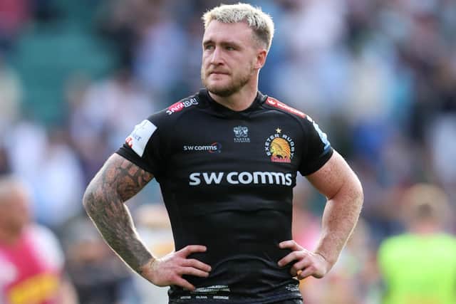 Stuart Hogg following Exeter Chiefs' defeat in their English Premiership final against Harlequins at Twickenham Stadium in London on Saturday (Photo by Warren Little/Getty Images)