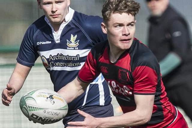 Ben Simmonds, pictured playing for Duns Colts earlier this year, got half of the senior side's points against Forrester on Saturday (Photo: Bill McBurnie)