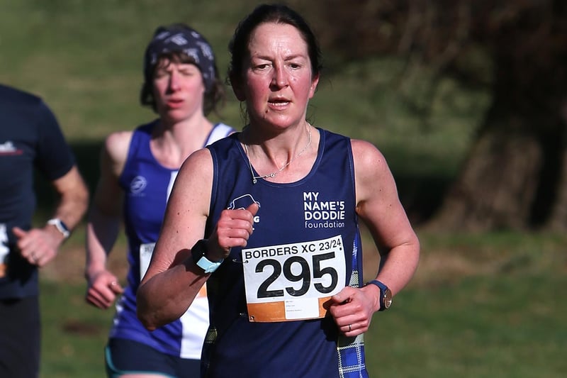 Moorfoot Runners over-40 Gillian Carr was 67th in 40:19 in Sunday's senior Borders Cross-Country Series race at Duns