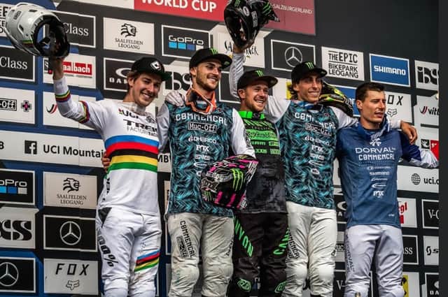 Reece Wilson, left, with his fellow World Cup entrants in Austria.