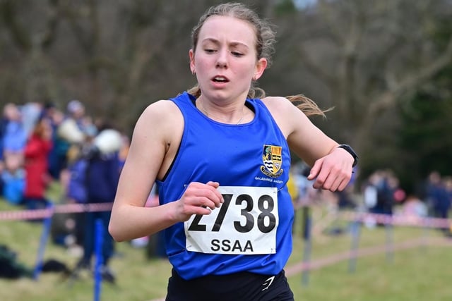 Galashiels Academy's Isla Paterson was second girl under 20 in 15:45 at this month's Scottish Schools' Athletic Association secondary schools cross-country championships at South Queensferry