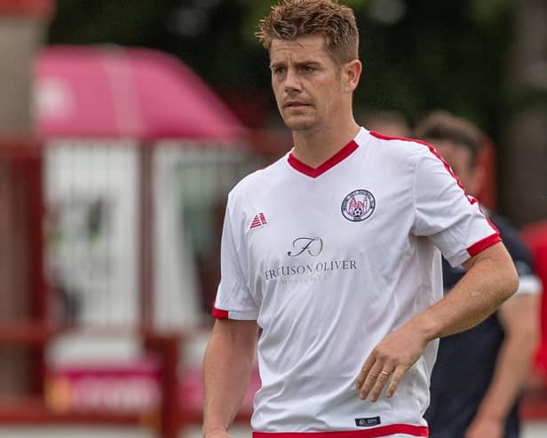 New Berwick Rangers defender Dougie Hill playing for Brechin City against Falkirk in 2019 (Photo: Dave Cowe)