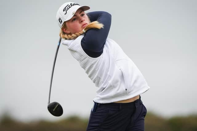 2026 Scottish Golf order of merit winner Carly McDonald at this year’s Scottish girls’ open at Luffness New Golf Club in East Lothian in April (Photo: Chris Young/Scottish Golf)