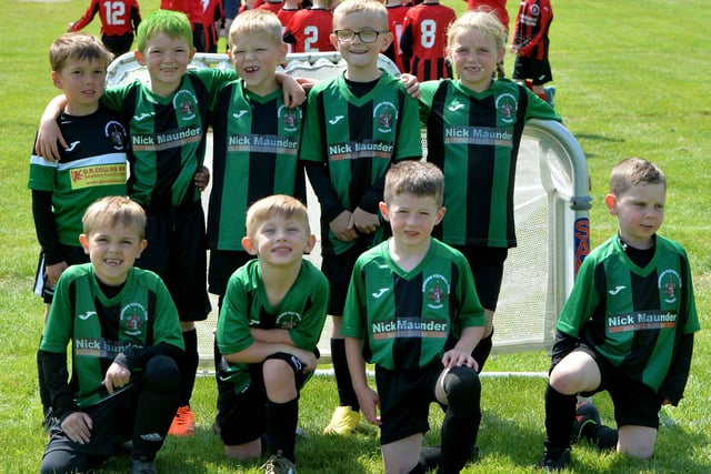 A boys' team representing Chirnside at Sunday's children's football festival at Galashiels