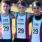 Team Borders under-13 boys Charlie Dalgliesh, Gregor Adamson and Seb Darlow at Bathgate on Saturday (Pic: Neil Renton)
