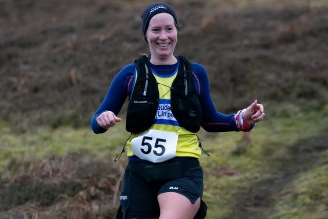 Naomi Cessford taking part in 2024's Feel the Burns hill race at Selkirk on Sunday