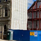 The corner building in Jedburgh town centre has now been demolished.