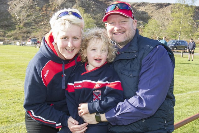 Ally, Jason and Ellie Ratcliffe at Langholm 7s