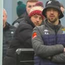 Coldstream manager Kieran Ainslie watching his side being beaten 4-3 at Dunipace the weekend before last (Pic: Scott Louden)