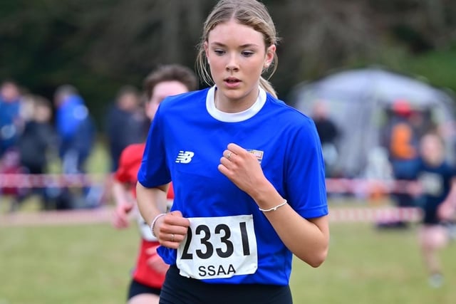 Galashiels Academy's Erin Gray was 34th girl under 17 in 17:52 at this month's Scottish Schools' Athletic Association secondary schools cross-country championships