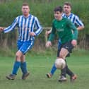A glimpse of action between Greenlaw and stripe-shirted Jedburgh Legion in late 2018.