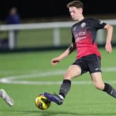 Ben Lamont on the ball for Gala Fairydean Rovers during their 2-0 win at home at Netherdale on Tuesday to Berwick Rangers (Photo: Brian Sutherland)