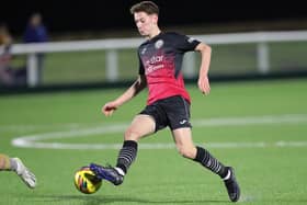Ben Lamont on the ball for Gala Fairydean Rovers during their 2-0 win at home at Netherdale on Tuesday to Berwick Rangers (Photo: Brian Sutherland)