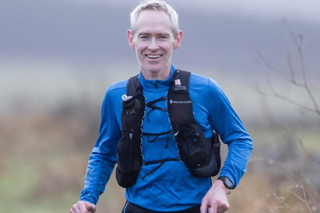 Iain Stewart taking part in Lauderdale Limpers and Gala Harriers' social run from Tweedbank to Lauder on Tuesday