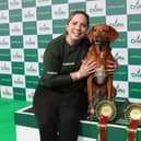 Claire Crichton with Aspen, who won the overall agility ABC title at Crufts. Photo: BeatMedia/The Kennel Club.