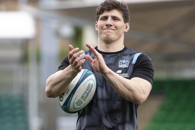 Rory Darge during a Glasgow Warriors training session at the city's Scotstoun Stadium at the start of this month (Photo by Ross MacDonald/SNS Group/SRU)
