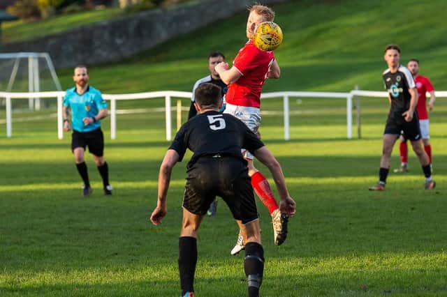 Peebles Rovers losing 1-0 at home to Dalkeith Thistle in December (Pic: Kevin Lomax)