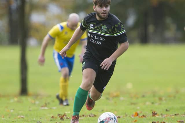 Hamish Murray on the ball for Hawick Legion against Hawick Colts (Pic: Bill McBurnie)