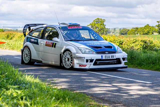 Duns driver Euan Thorburn en route for victory in Sunday's Jim Clark Reivers' Rally (Photo: Gary Fothergill)