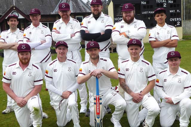 Selkirk’s players pictured ahead of Saturday’s six-wicket victory over Marchmont 2s - back from left, Blaine Gillie, John Henderson, Rob Atherton, Jamie Hughes, Adam Murphy and Kieran Singhtoor, with, front, Bob Wilkinson, Ian Gardiner, captain Michael Fenton, Daniel Heard and Alex Beveridge (Photo: John Smail)