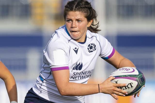 Borderers Lisa Thomson, Chloe Rollie and Lana Skeldon in Scotland women ...