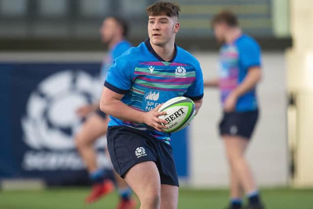 Corey Tait during a Scotland U20 training session at the Oriam in Edinburgh last month (Photo by Ross MacDonald/SNS Group/SRU)