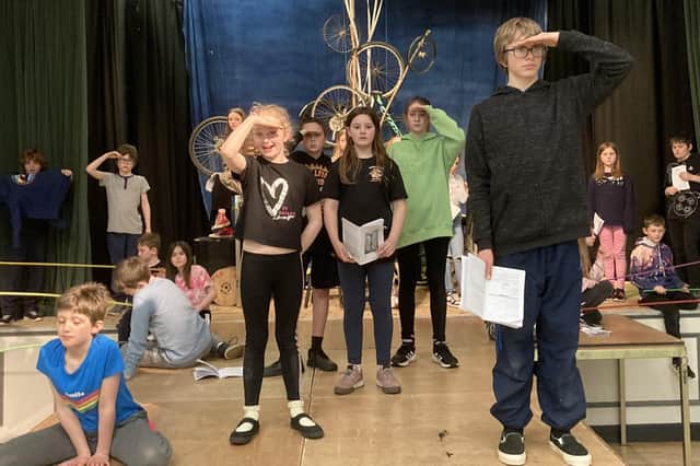 Members of Borders Youth Theatre rehearse for this weekend's performances of Pinocchio.