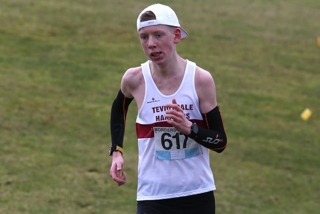 Teviotdale Harrier Robbie Welsh finished third in Sunday's senior Borders Cross-Country Series race at Denholm in 24:08