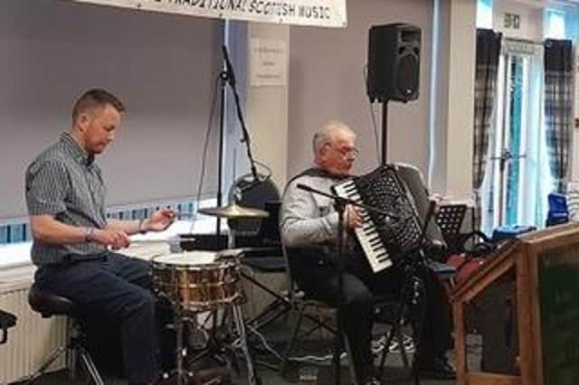 Willie McRobert and Nicky McMichan at the last meeting of Kelso Accordion and Fiddle Club.