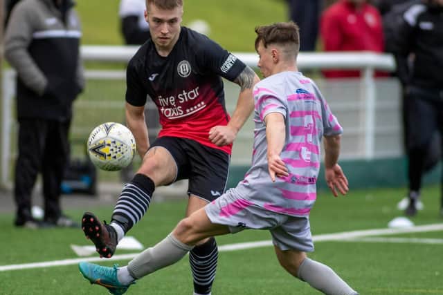 Midfielder Lewis Hall in action for Gala Fairydean Rovers versus East Stirlingshire at the weekend (Pic: Thomas Brown)