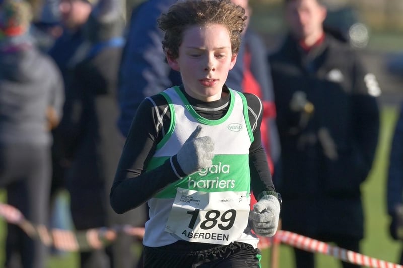 Gala Harrier Charlie Dalgleish finished the under-15 boys' 4.2km race at Saturday's east district cross-country championships at Aberdeen 22nd in 14:54