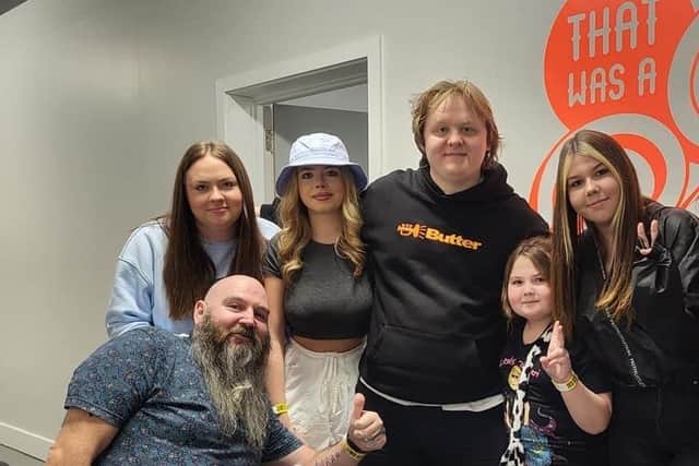 Lewis Capaldi with the Bisset family.