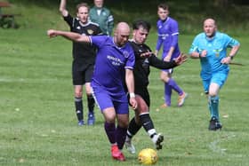Hawick Waverley on the ball against Newtown at home at Wilton Lodge Park on Saturday (Pic: Steve Cox)