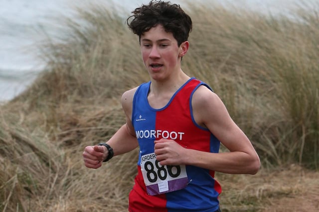 Moorfoot Runner James Moore was fourth in 12:49 in Sunday's junior Borders Cross-Country Series race at Dunbar