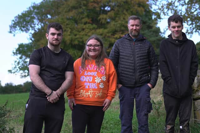 From left: Steve Hamilton, Olivia Robertson, Tom Pride, and Charlie Ormiston are part of the local youth organisations working on the project.