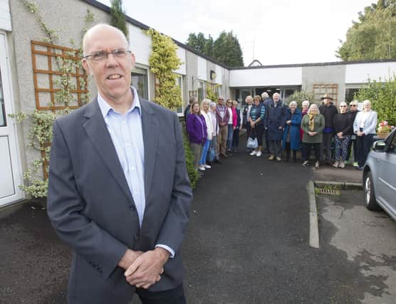 Sean Elliot with fellow campaigners at the Katherine Elliot Day centre, Hawick. Photo: Bill McBurnie