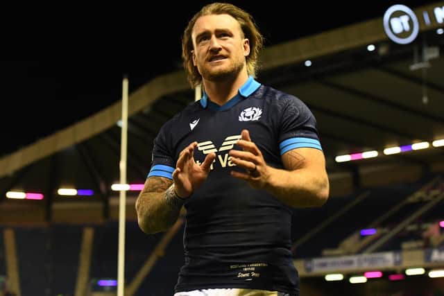 Scotland full-back Stuart Hogg applauding fans after their win against Argentina at the weekend (Photo: Ross MacDonald/SNS Group/SRU)