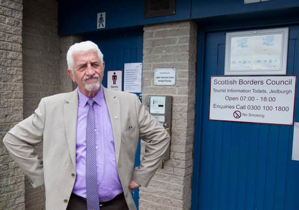 Councillor Jim Brown, at the public toilets next to Jedburgh's tourist information office. Photo: Bill McBurnie