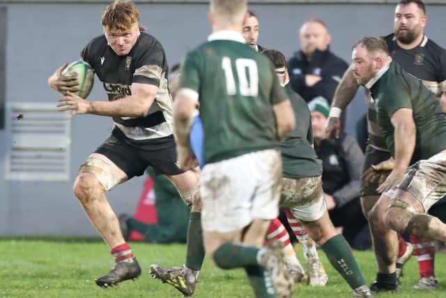 Keith Melbourne making a break for Kelso during their 28-20 loss at home to Hawick at Poynder Park on Saturday (Photo: Brian Sutherland)