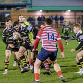 Melrose on the attack against Peebles during their 22-22 draw at the Gytes on Friday in rugby's Border League (Photo: Stephen Mathison)